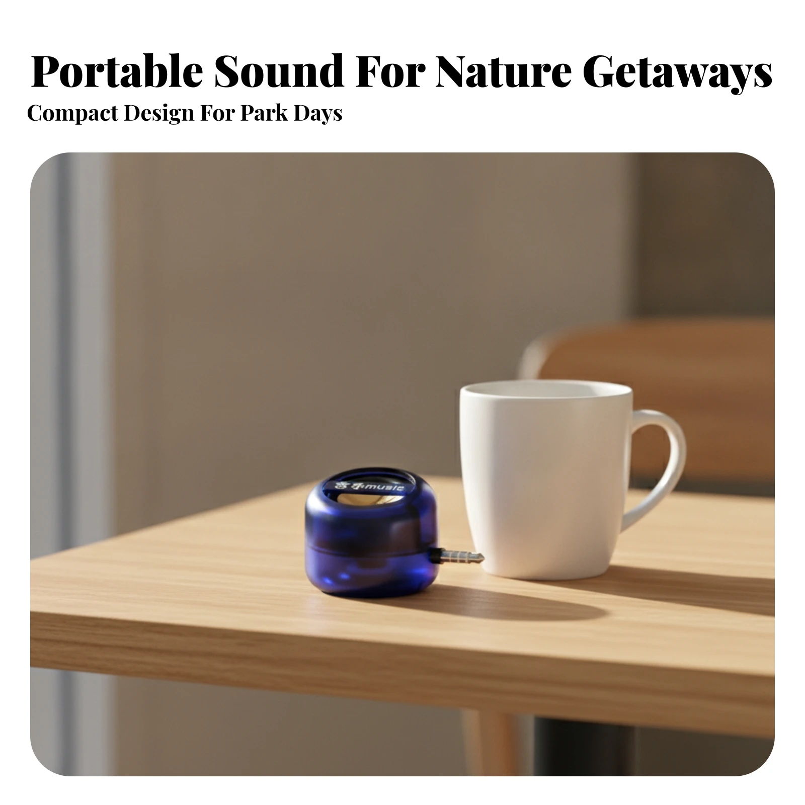 Speaker with 3.5 Mm Connector Portable Direct-Connect Speaker Electronics Compact Small for Travelers, Travel, Desk