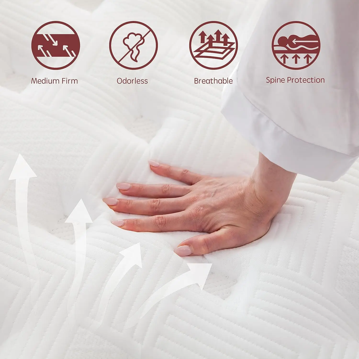 12 Zoll Inner spring Hybrid Matratze in einer Box mit Gel Memory Foam