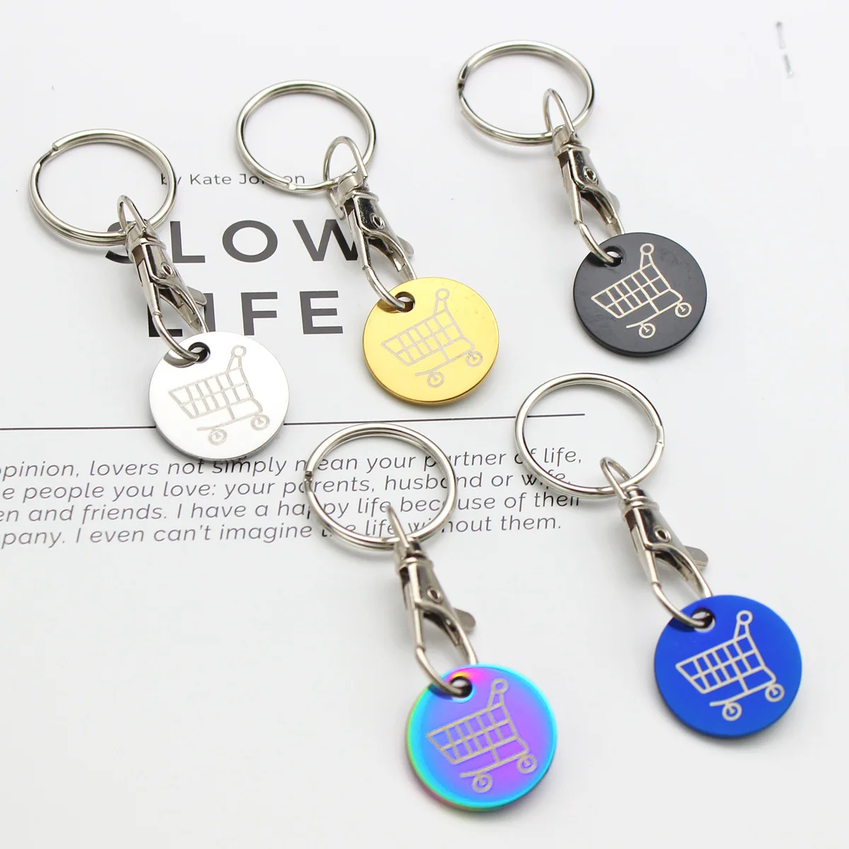 Shopping Trolley Token Keychain 3Pcs 12 Sided £1 Coin Locker Gym Unlock Keyring Stainless Steel Supermarket Cart Remover Gift