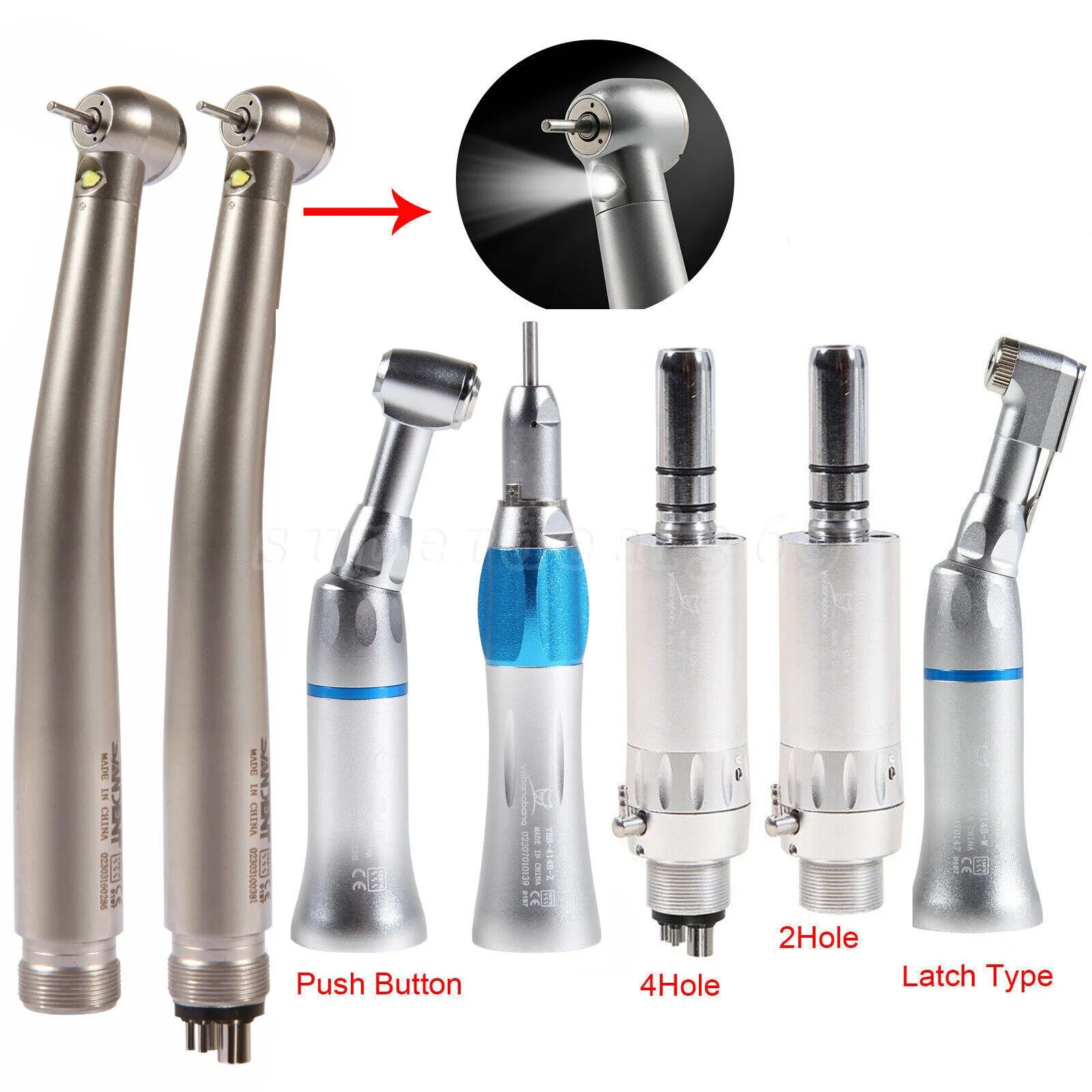 

NSK Pana Max Style Dental LED E-generator High Speed /Low Speed Contra Angle Handpiece Air Motor Kit 2/4Holes