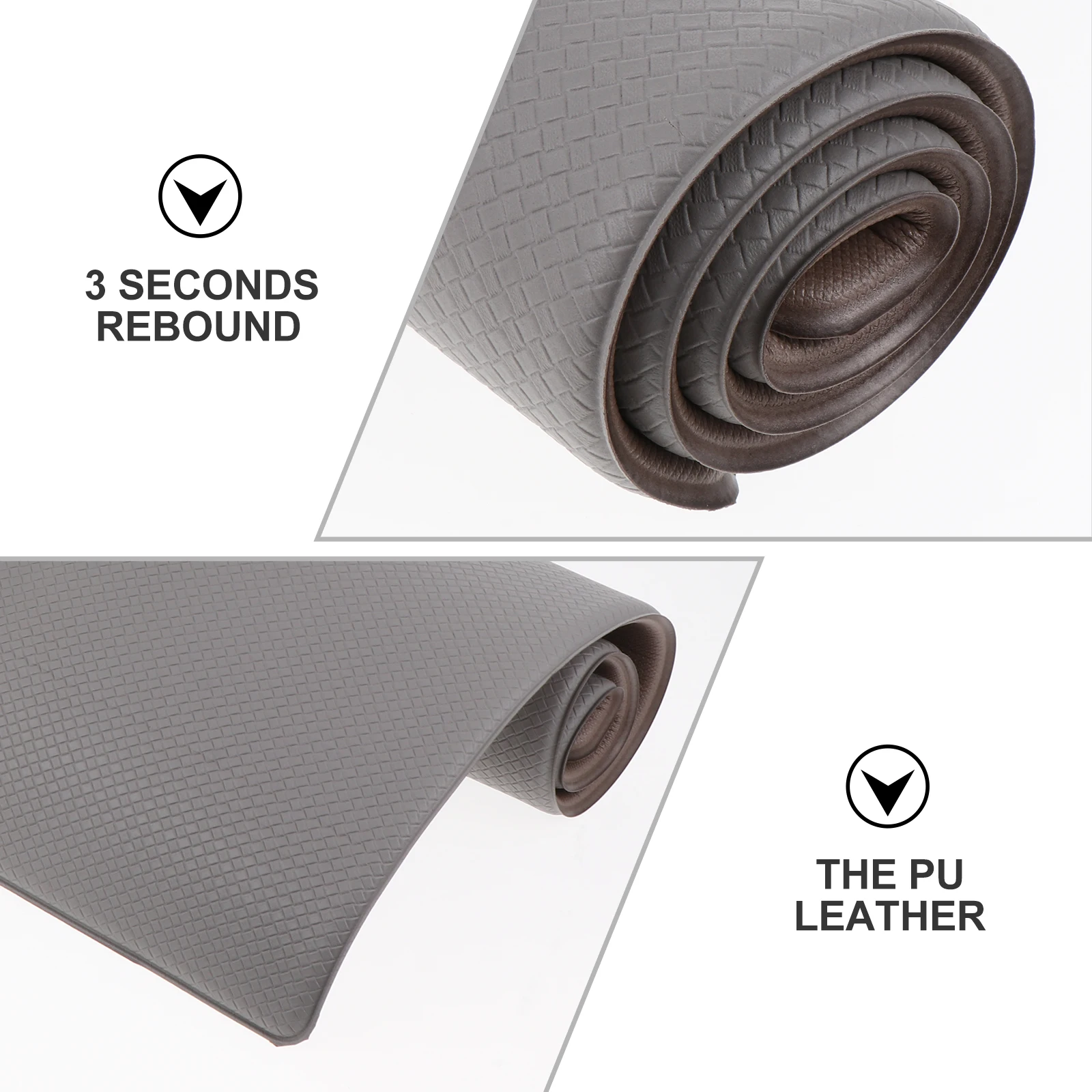 

1pc Pu Waterproof Oil Resistant Anti Slip Kitchen Floor Mat Non Skid Rug Comfortable Easy Clean Stain Resistant Grey