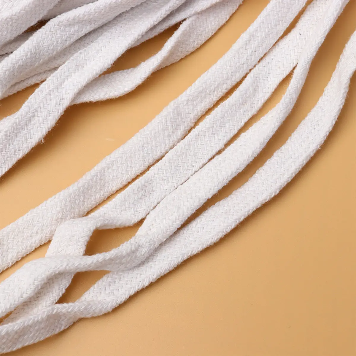 

85M Flat Braided Cotton Rope 10Mm Width Fade Resistant Strong Absorbent Hollow Lightweight for DIY Art Craft Costume Waist Rope