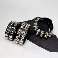 Fashionable Pu Leather Punk Style Rock Band Personalized Fashionable Leather Bracelet, Suitable For Halloween Gifts