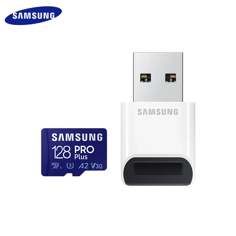 Original SAMSUNG Memory Card With USB 3.0 Card Reader Pro Plus 128GB 256GB 512GB Micro SD Card A2 V30 Flash TF Card for Phone PC