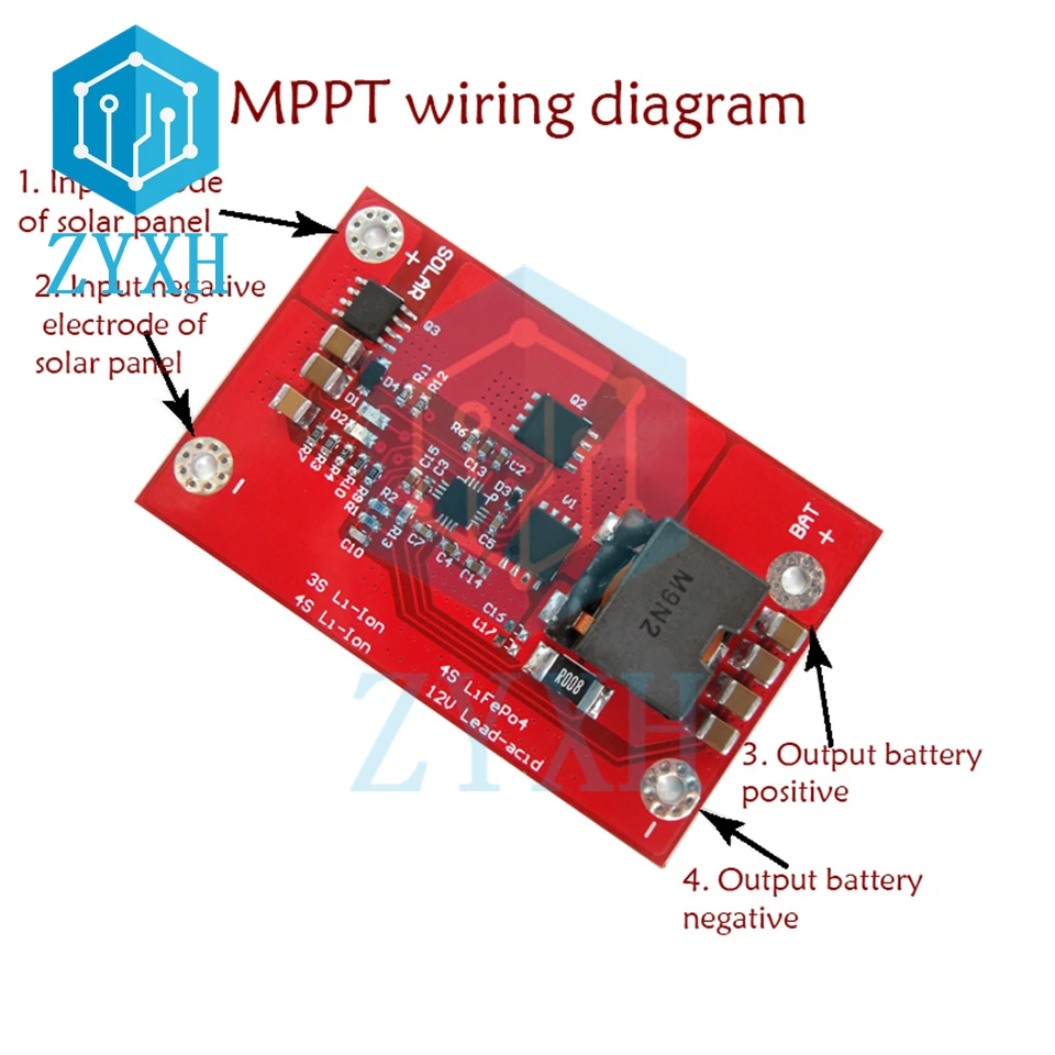 BQ24650 3S 4S 5A MPPT Solar Charger Controller Module Li-ion LifePo4 Battery Charging With Heat Sink For Solar System