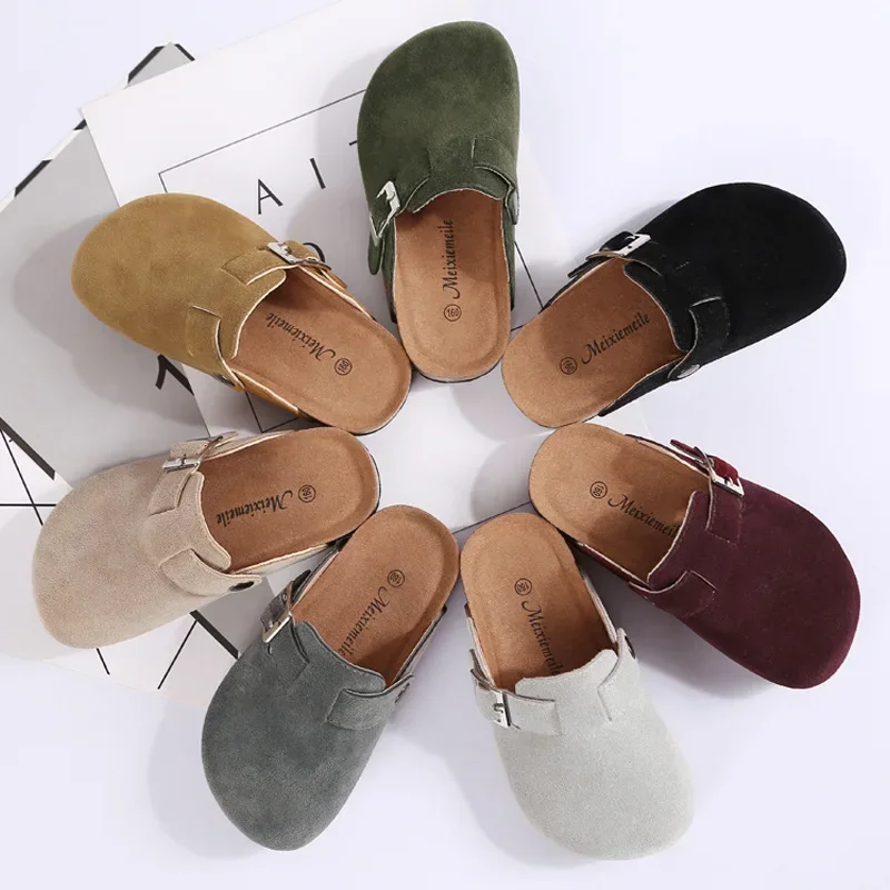 

Children Slippers Girls Cork Slippers Kids shoes Home Shoes baby boys Children Fashion Suede Casual Sandals 2025 spring summer