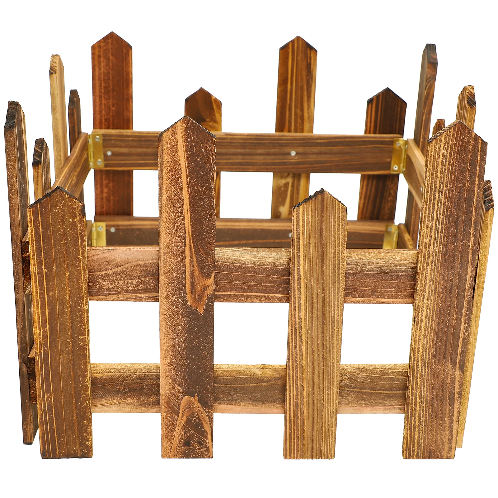 

Carbonized Fence Wooden Garden Decor Yard Balcony Fences Outdoor Mini Wood Premium Material Landscape DIY Beautification Simple