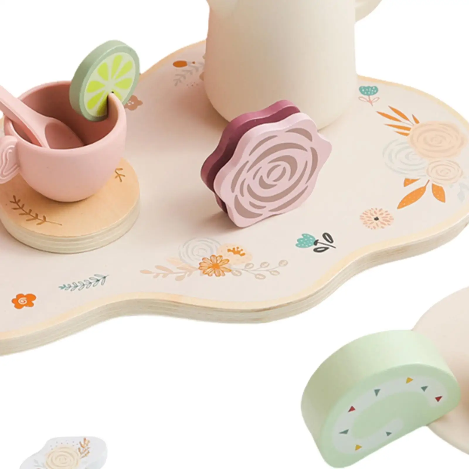 خدمة الشاي لتطوير حفلة الشاي بعد الظهر مع مونتيسوري خشبية مرحة