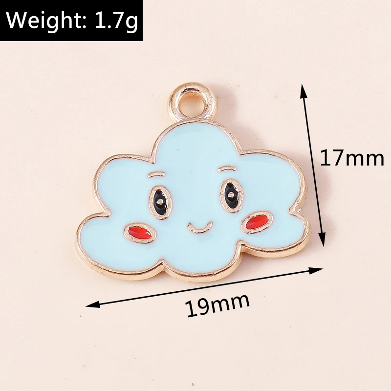 20 Stück niedliche Emaille-Regenbogen-Wolken-Charms-Anhänger für Schmuckherstellung, Halsketten, Ohrringe, Armbänder, Zubehör, DIY-Bastelbedarf – Detail 5