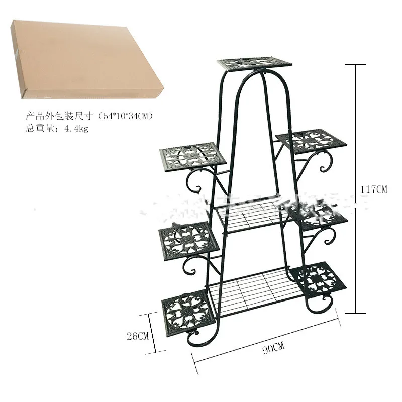 Indoor flower rack Iron flower rack stable large capacity high quality thickened fine iron green planting tray rack