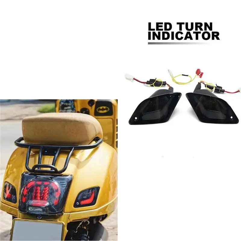 Stablize LED Turn Signal Light Waterproof Flasher Indicator Rear Lights Lamp For Vespa GTS 300 GTS250 GTS300 GTS150 GTV300 GTV25