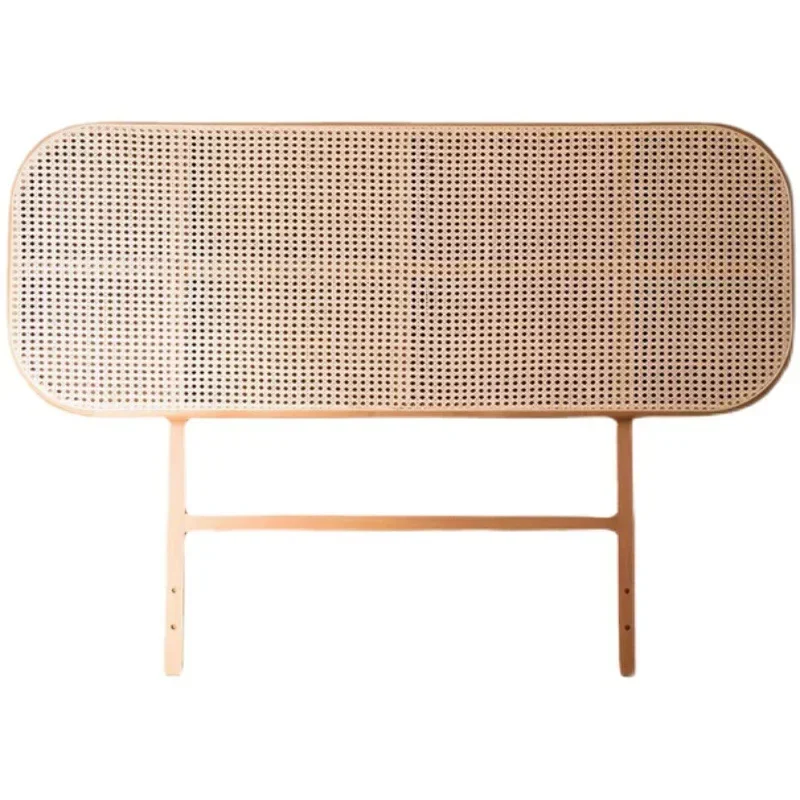Japanese-style solid wood headboard, rattan art homestay model room  natural rattan bed backrest board