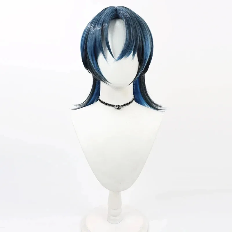 Vtuber Hiodoshi Ao كوسبلاي قصير أزرق مختلط شعر صناعي مقاوم للحرارة للهالوين لعب الأدوار كرنفال 5؛ c، 8'z، 6.k؛ #5