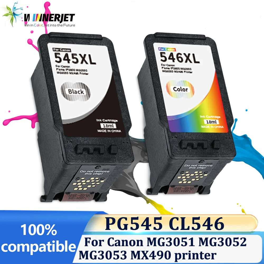 Winnerjet 545XL 546XL PG545 CL546 Ink Cartridge For Canon MX475 MX525 MG3650 MG3600 MG3250 MG2150 MG3100 MG4250 MG3550 Printer