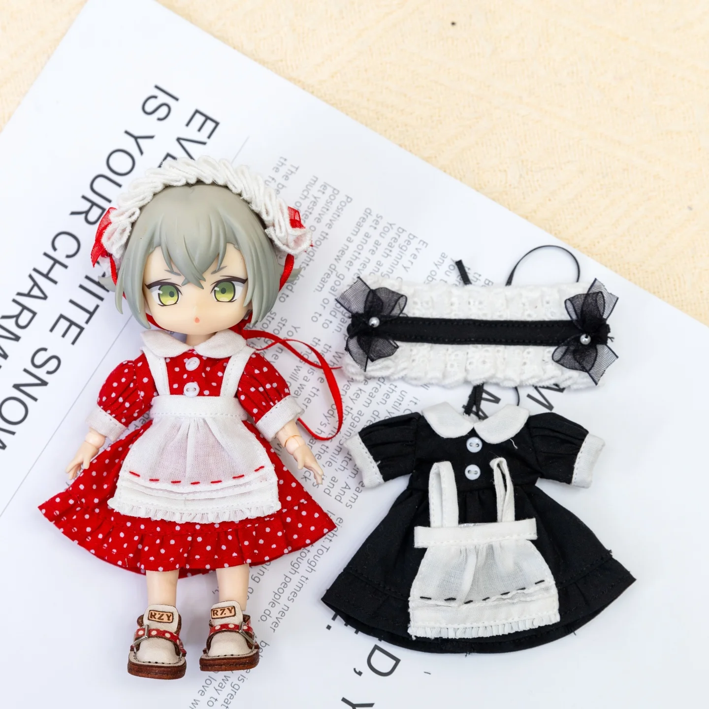 ชุดเสื้อผ้าตุ๊กตา OB11 สไตล์คลาสสิคย้อนยุค ชุดแม่บ้าน สำหรับตุ๊กตา BJD ขนาด 1/12 ของ GSC