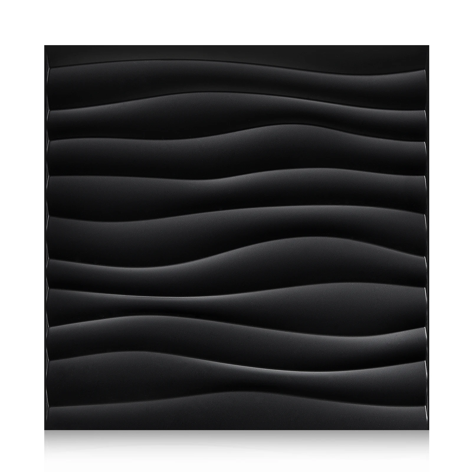 KUUJOJO PVC Wave Panels for Interior Wall Decor, Black/White Textured 3D Wall Tiles, 11.8