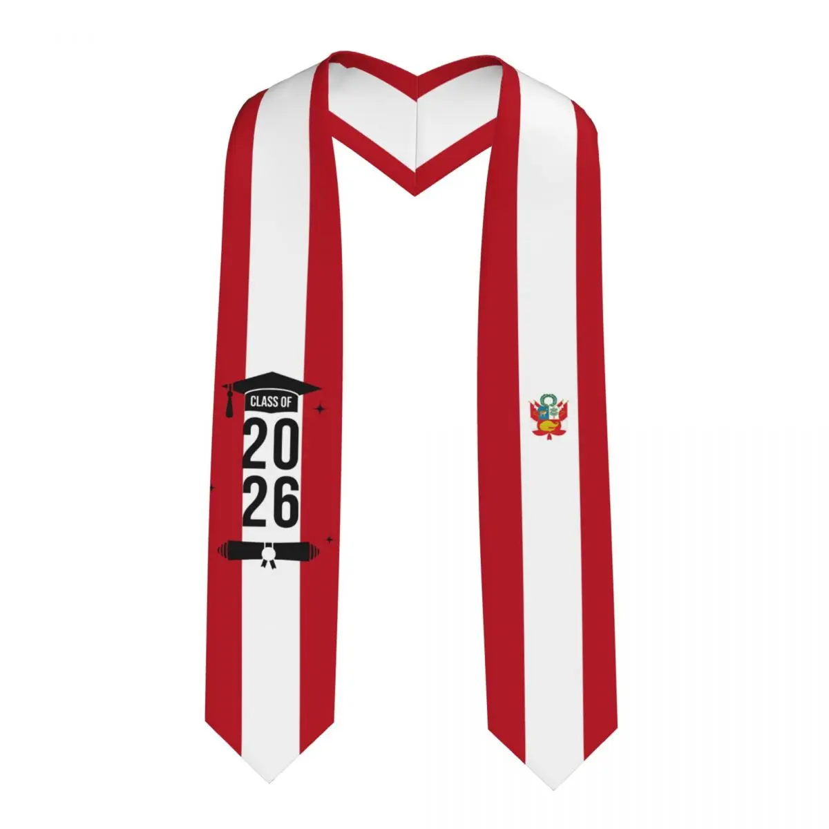 

Выпускная лента-шарф с флагом Перу для выпускников 2026 года, для иностранных студентов, 183 см в длину