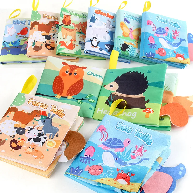 Baby Cloth Book Early Education Toys Cartoon Sea Animals Palm Book Fun Torn Multiple Cognitive Baby Cloth Book Kids Toy Gift