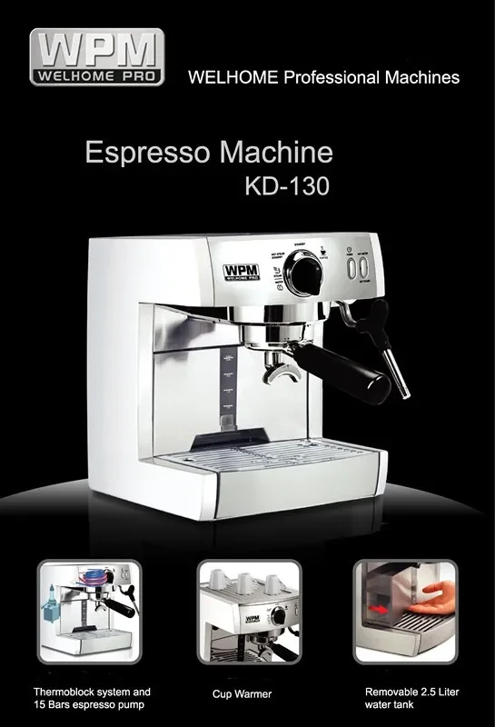 WPM KD 130 Professional Single-pump Semi-automatic Coffee Machine Small Home Automatic Steam Frothing 58mm