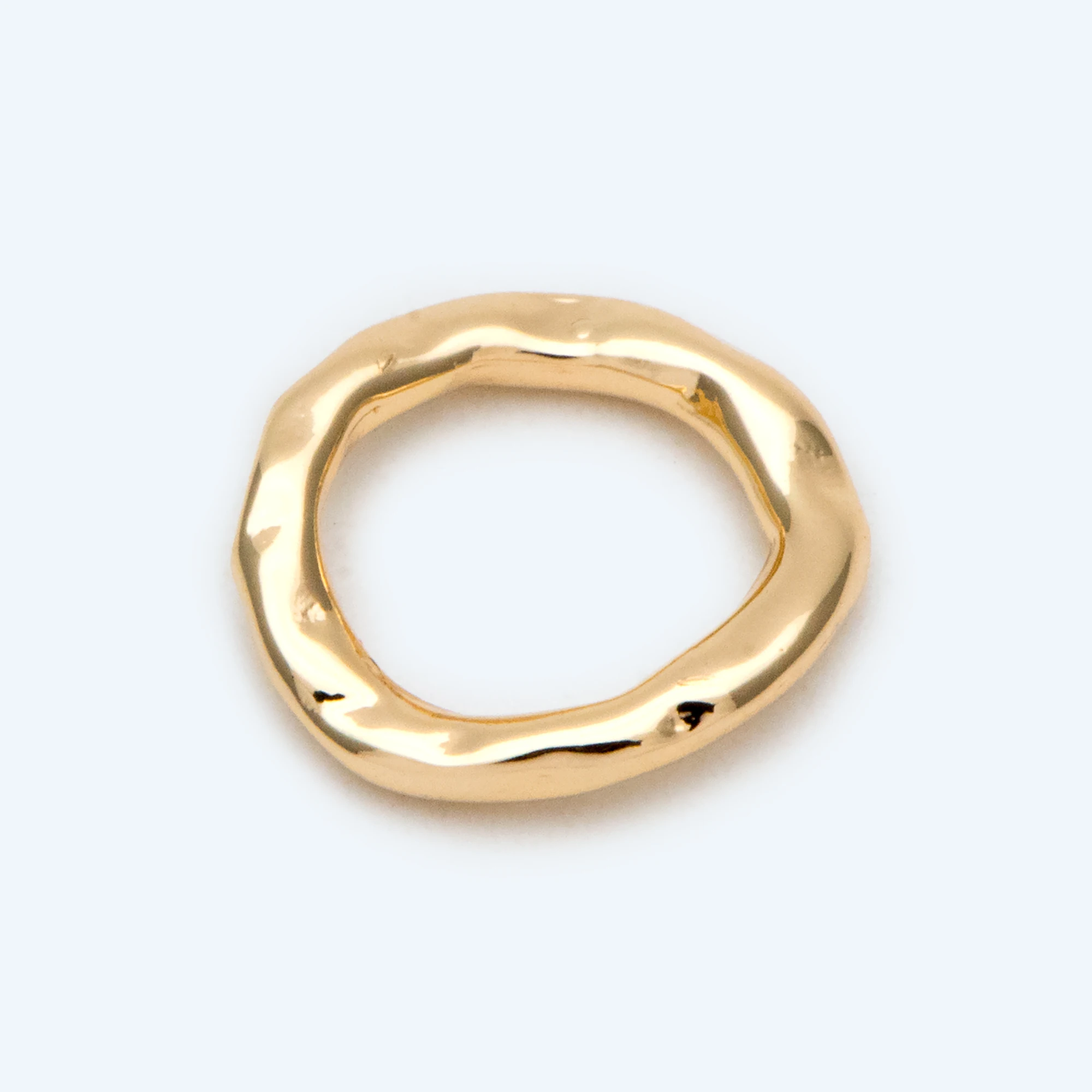 Encantos irregulares do anel do ouro de 10 pces, 18k anel de bronze chapeado a ouro, pingentes geométricos do círculo da argola (GB-2750)