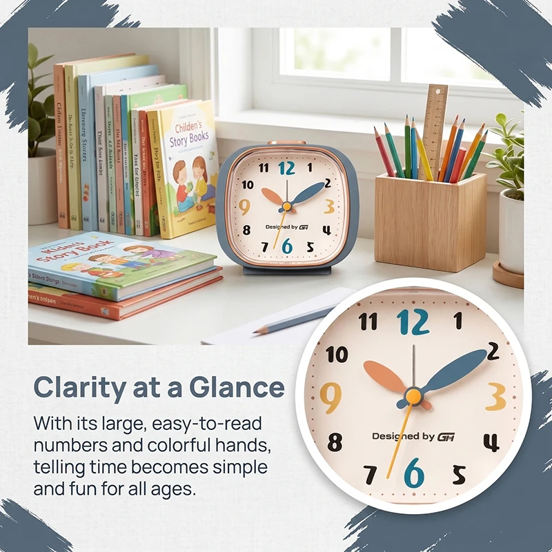 Music Alarm Clock with 7 Alarm Melodies, Plastic Casing, Snooze and Night Light Functions—Perfect as Both a Decorative Table Clo