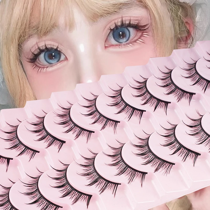 *5/10Pairs Of Hard Stem False Eyelashes Mom Feeling Comic Devil False Eyelashes Hard Stem False Eyelashes