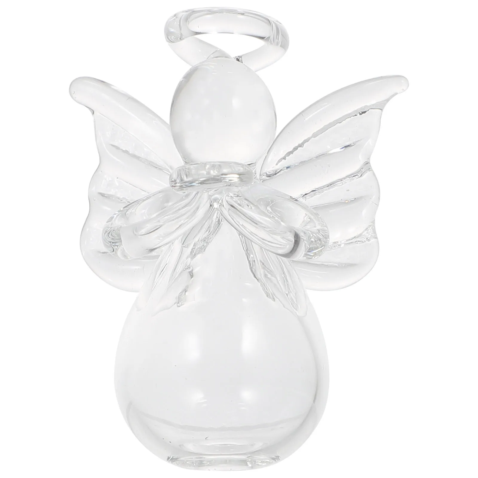 

1Pcs Mini Glass Angel Clear Handmade Craft for DIY Car Hanging Ornament Home Garden Decor Religious Statue Angelic Figure
