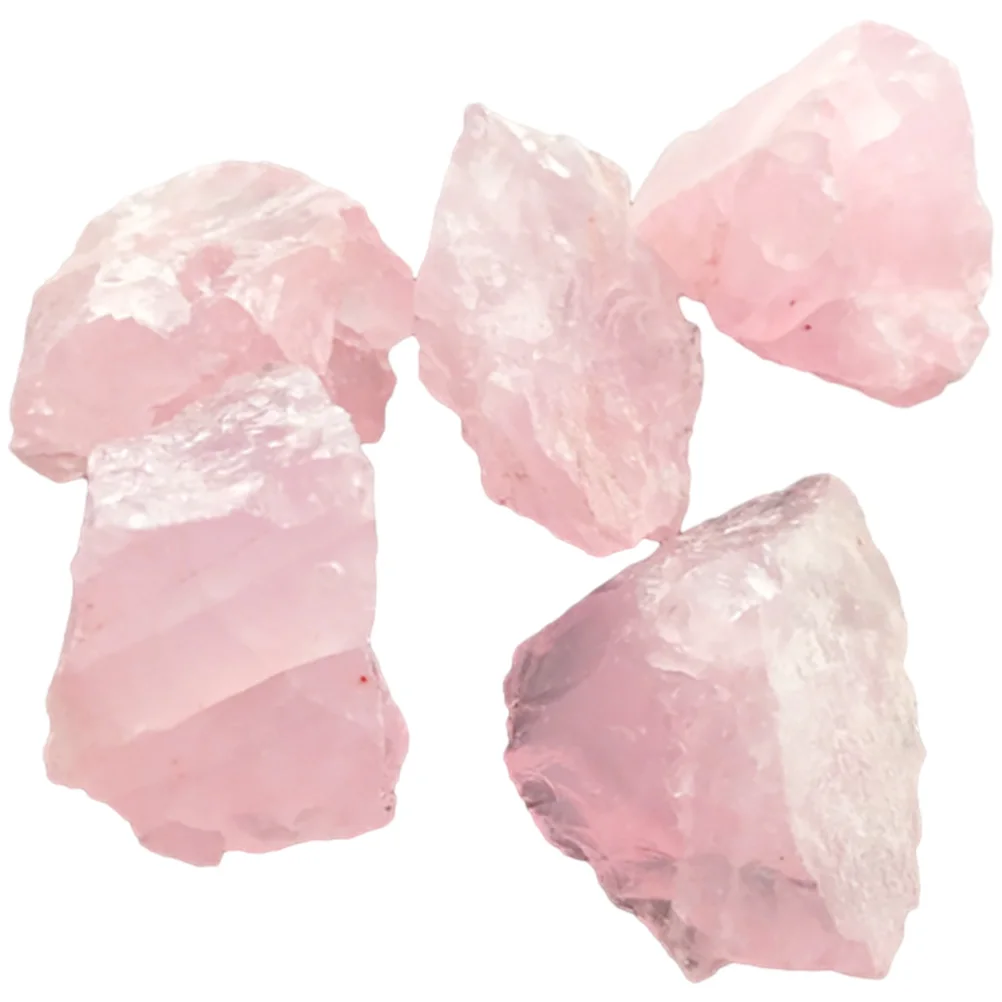 

5 шт., коллекция розовых хрустальных камней, элегантный хрустальный декор для стола, настольного офисного украшения, украшение для рабочего стола
