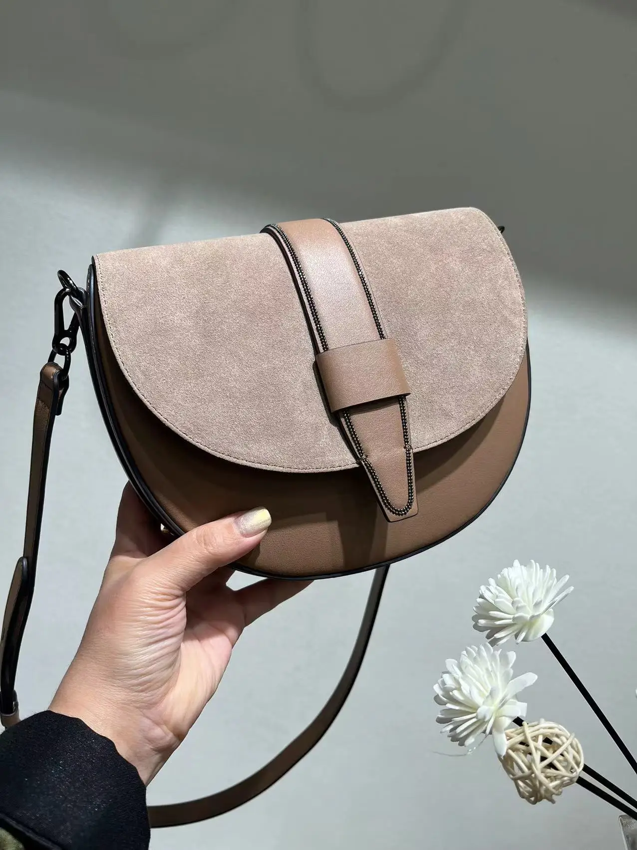 Genuine leather suede high quality casual women's bag