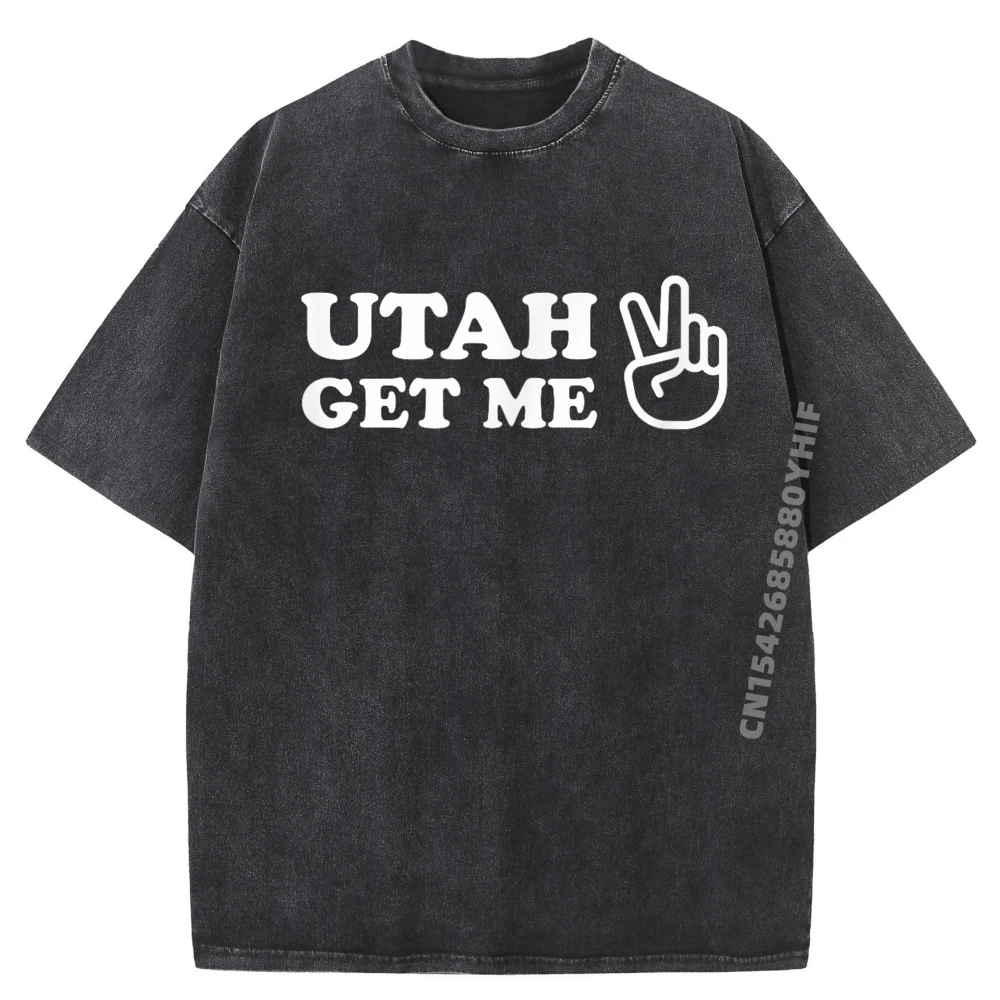 

Round Neck Utah Get Me Two 1980s Cotton Mans T-shirts For Men Printing Tops & Tees Discount T-Shirt Retro Washed Short Sleeve