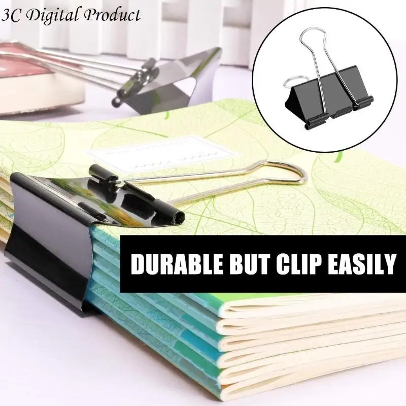 12 PCS Clips Clips Foldback Clips 25mm/32mm/41mm/51mm Povidback Clamps Money Paper Clamps Paper Clips for School Q84A