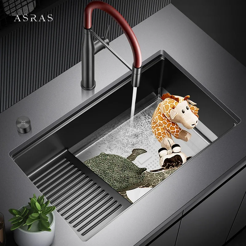 

ASRAS New Nanometer Balcony Wash Basin Sink 220mm Depth The Washboard Sink 4mm Panel Handmade Sinks