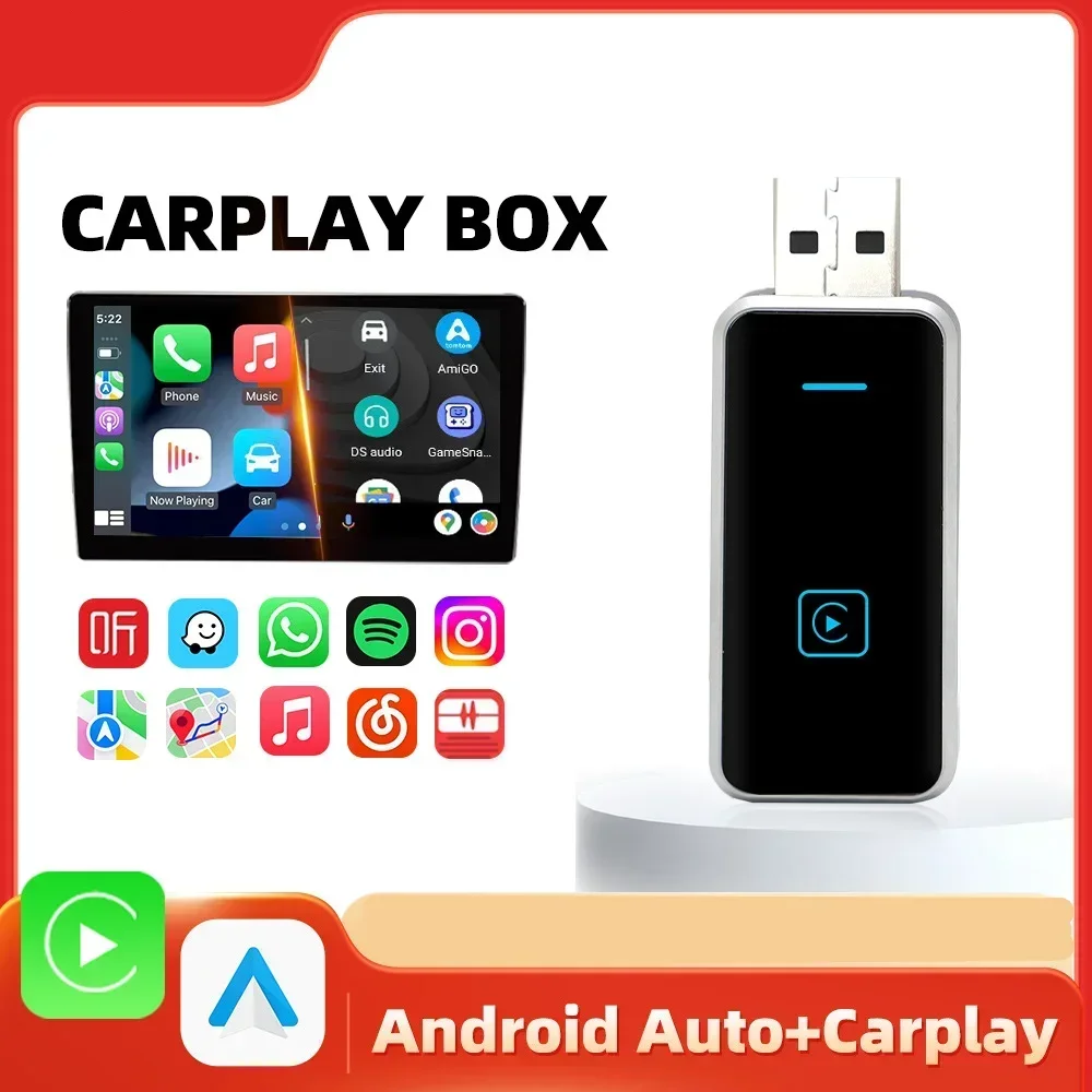 Wireless Carplay Adapter Android Auto 2in1 AI Box Mirrorlink  WIFI Bluetooth For Volvo Benz Mg Kia Chery VW