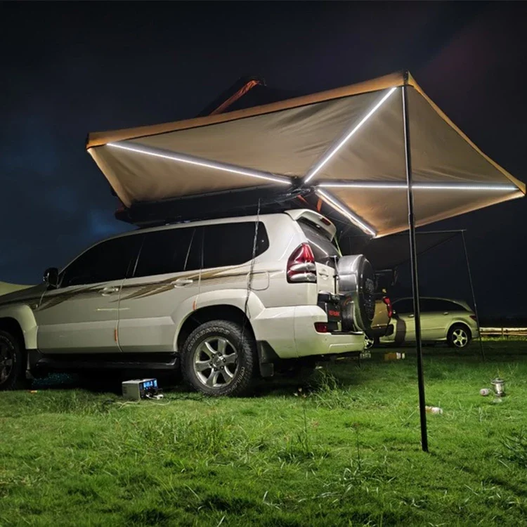 Custom 270° Waterproof Outdoor Camping Car Side Sunshade Shelter Fan-Shaped Canopy Car Side Awnings Oxford Fabric Car Side Roof