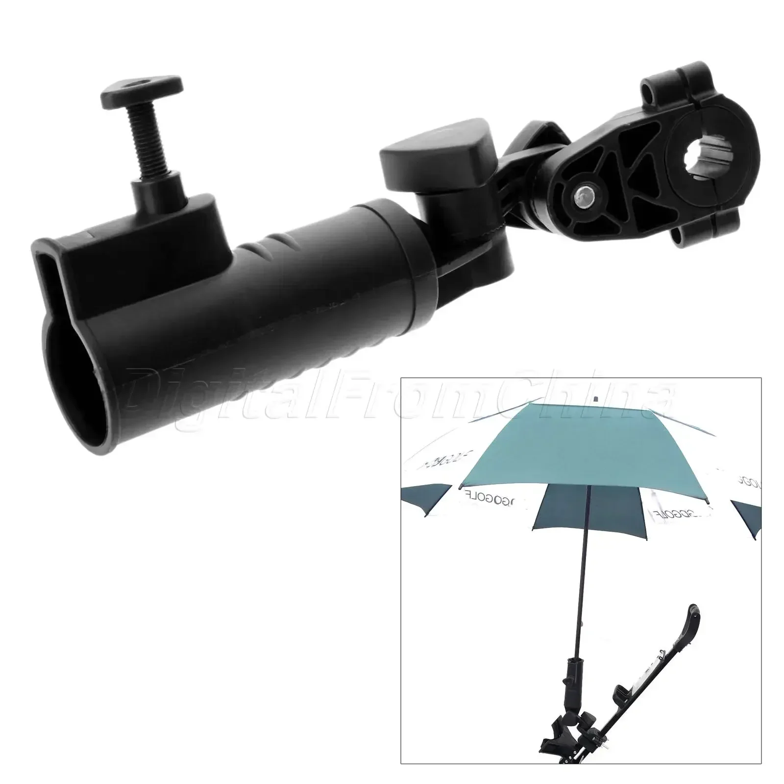 Golf Cart Umbrella Holder Stand Connector Universal for Stroller Trolley Motocaddy Golf Cart or Fishing Sports Adjustable Angle