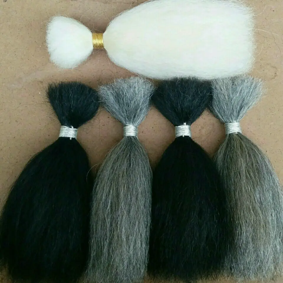 Loose washed yak hair TV makeup beard hair crochet yak hair rhino tail hair real animal hair materials