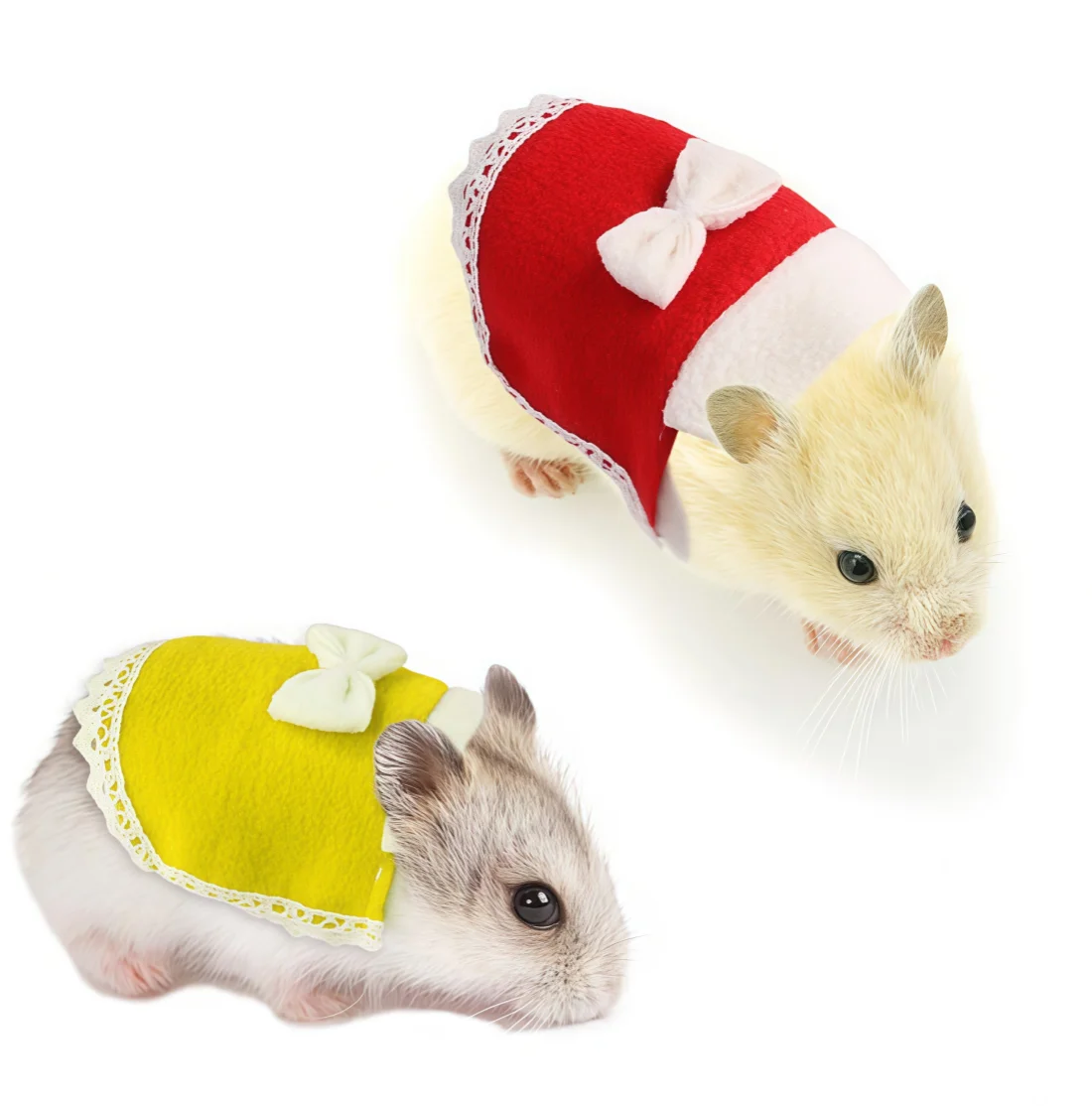 

Flannel Hamster Clothes Cute Mini Clothes with Bow Decorations for Small Animal Guinea Pig Squirrel Mouse