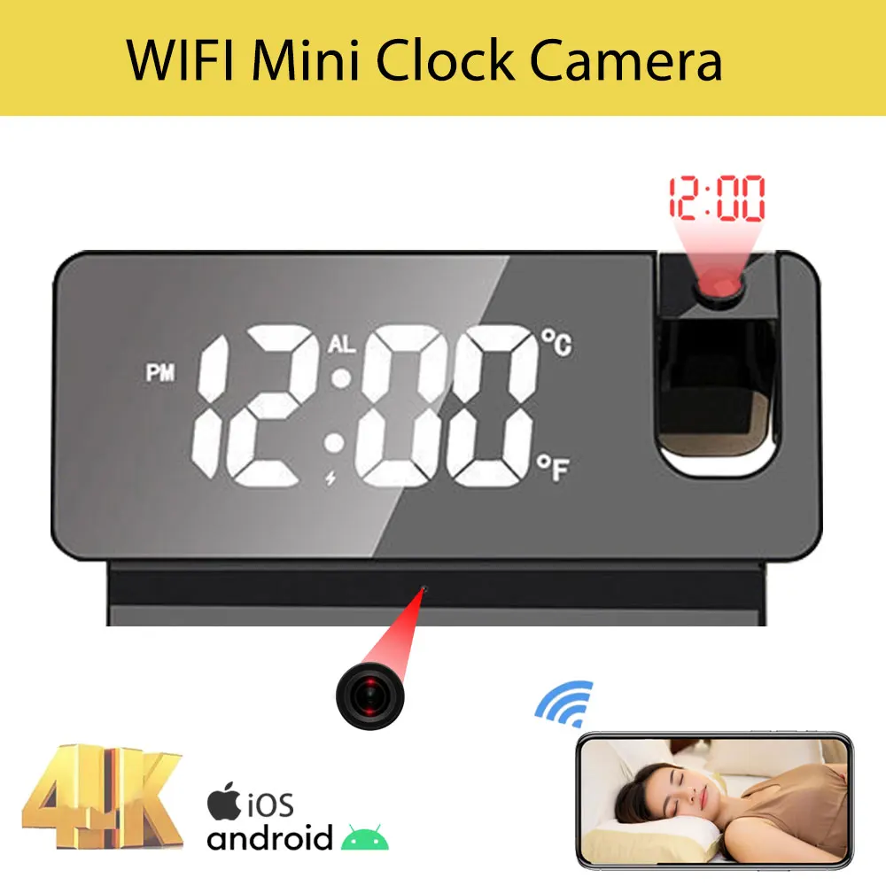 HD4HWifi Mini Camera Portable Camera Projection Micro Camera P2P Wireless Network Camera Loop Recording Supports Remote Viewing