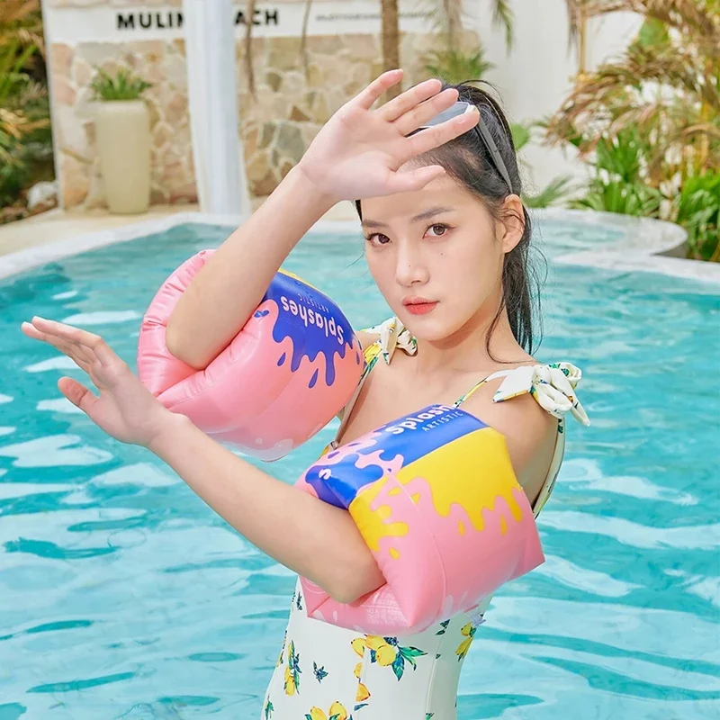 Jouet gonflable coloré d'été, anneau de bras de natation, piscine, fête aquatique, équipement flottant en PVC, jouet gonflable d'extérieur pour enfants et adultes