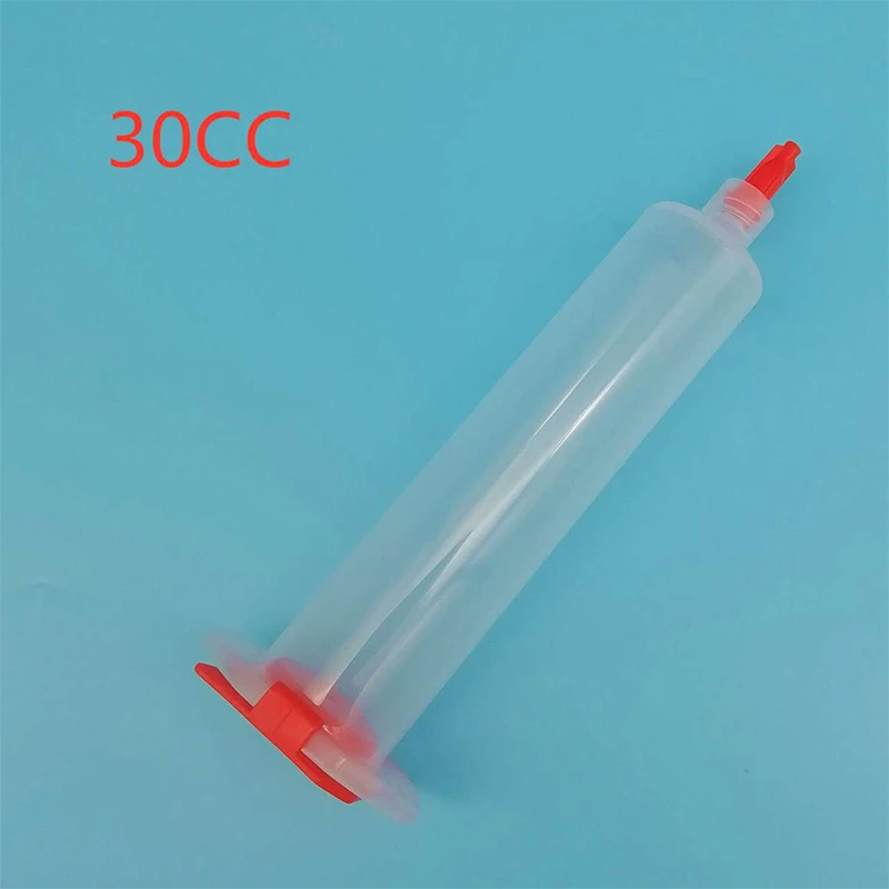 20Set/Lot, 30cc Clear Air Syringe Luer Lock Tip Dispenser Syringe Barrel with piston/end cover/syringe tip,Glue Dispenser Barrel