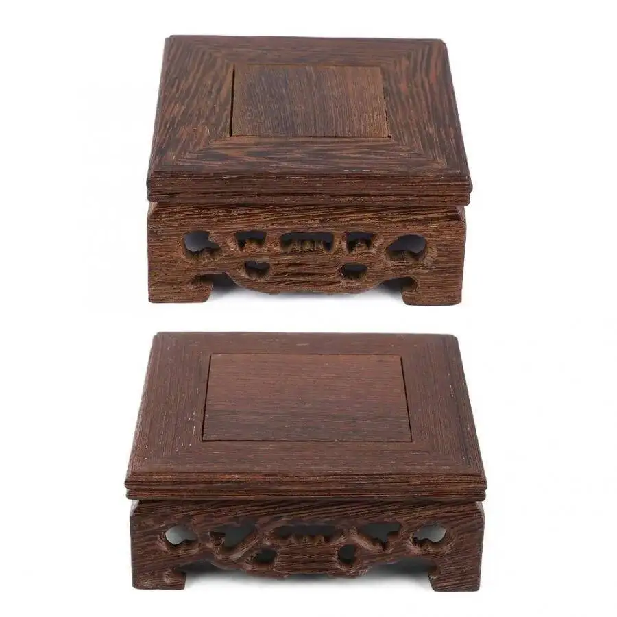 الرجعية صينية الشاي طاولة شاي حساسة صغيرة مربع إبريق الشاي قاعدة زهرية الديكور خشب متين بونساي الركيزة قاعدة خشبية صينية تقديم