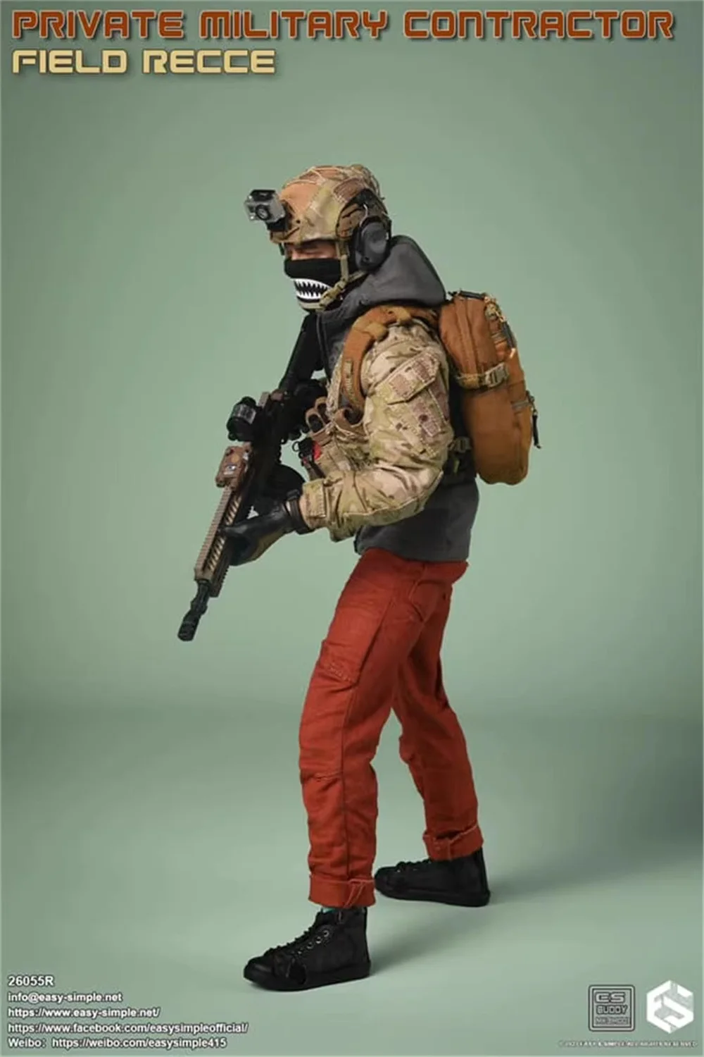 1/6e Easy&Simple ES 26055R PMC Soldier Doll Operation Unit Volledige set beweegbare actiefiguur cadeau voor fans Verzamel ongeveer 12"