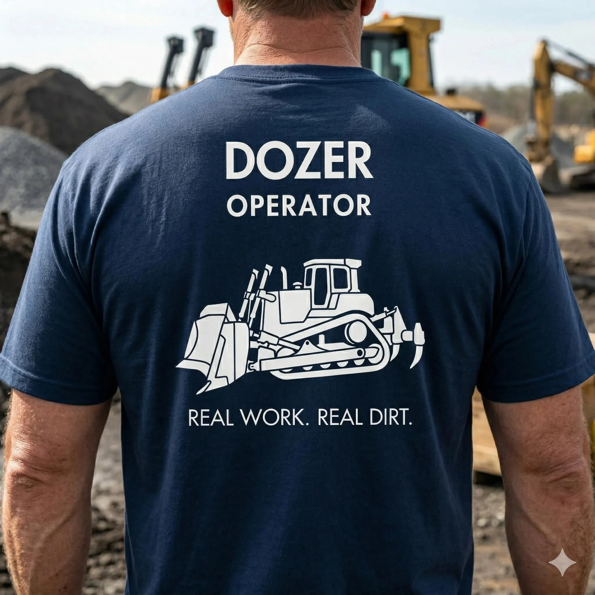 Personalized Dozer Operator Shirt, Heavy Equipment Operator T-Shirt Construction Worker Gift, Bulldozer Back Print Tee Real Work