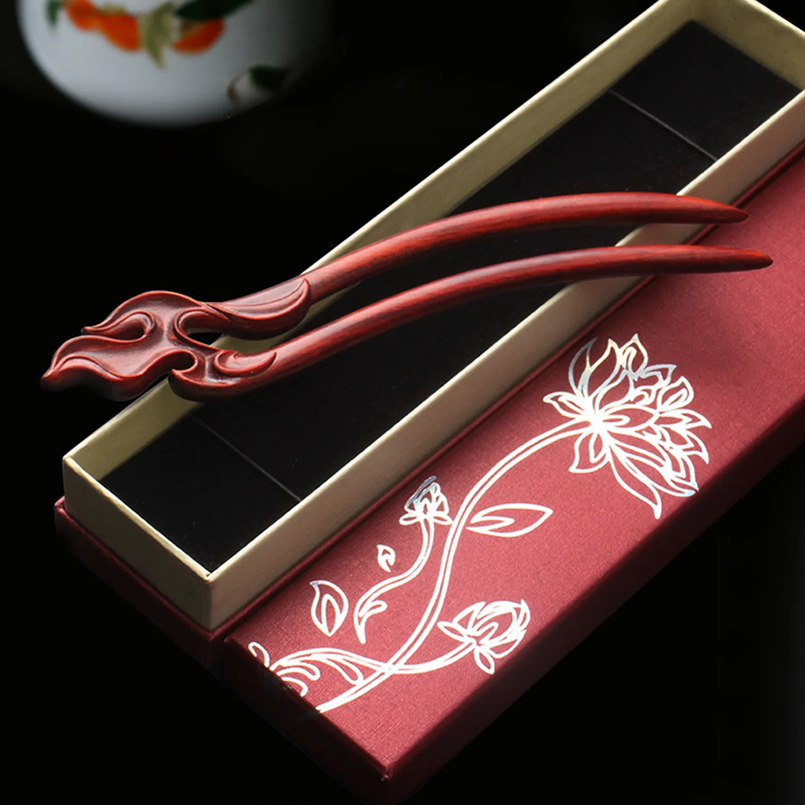 Retro U-shape Chinese Hair Chopsticks Rosewood Love Like Fire Bun Hair Making Accessories for Hair DIY Accessory Hair Styling