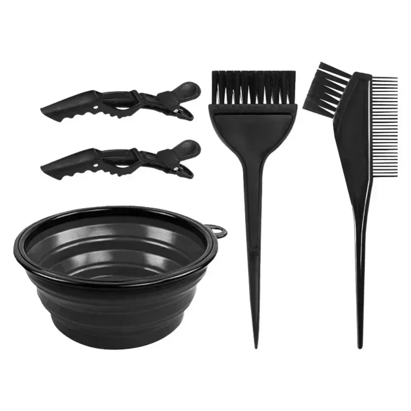 Professional 5pcs Hair Coloring Kit Highlighting Tools Comb Brush Dye Bowl for Barber Beauty Salon Home Use