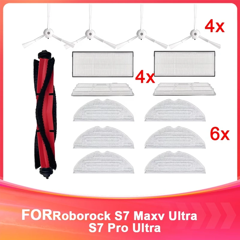 B58B-Main Brush Mop Filter Dust Bag Cleaning Rolling Brush For Roborock S7 Maxv Ultra S7 Pro Ultra Robot Vacuum Accessories