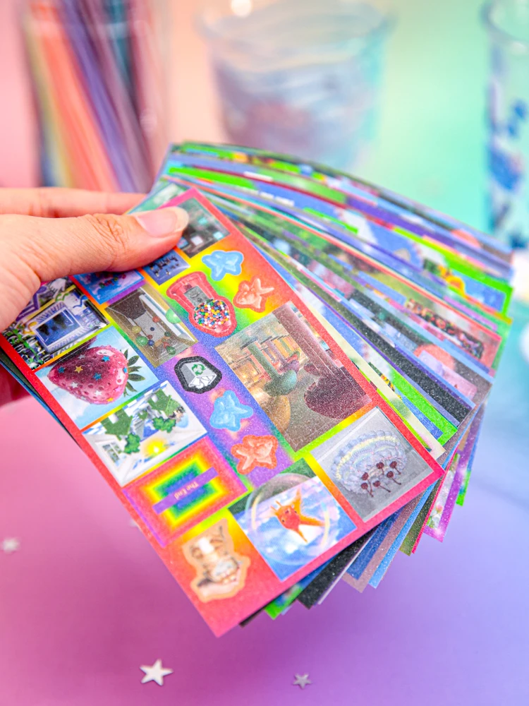 30 Pages Dreamcore Y2K Sticker Book for Journal DIY Scrapbooking Album Diary Collage Decoration Supplies