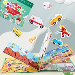 Montessori  Baby Busy book DIY Toddlers cognition fun sticker book Early Learning Education Toys Habits Knowledge Developing