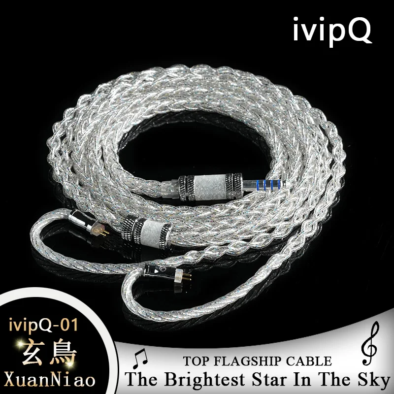 IvipQ-01 diy carro-chefe fone de ouvido atualização cabo multi-elemento condutor com 3.5mm/2.5mm/4.4mm/mmcx/0.78mm 2pin/n5005/ie900 para akg