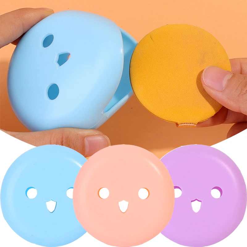 Cuscino d'aria scatola di immagazzinaggio del soffio di polvere cosmetici portatili Puff Storage Silicone rotondo trucco spugna bellezza soffi di polvere contenitore